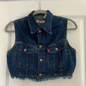 Vintage cropped denim vest